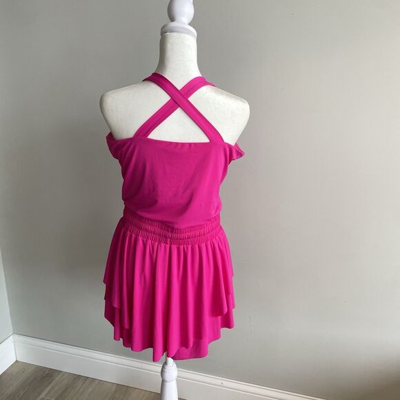 NEW Hot Pink TCEC Active Romper Summer Athletic Vacation Pickleball Tennis Sport - Picture 8 of 9